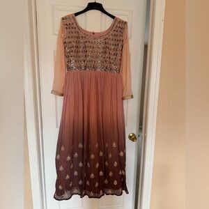 Embellished Pink Ombré Indian Dress
